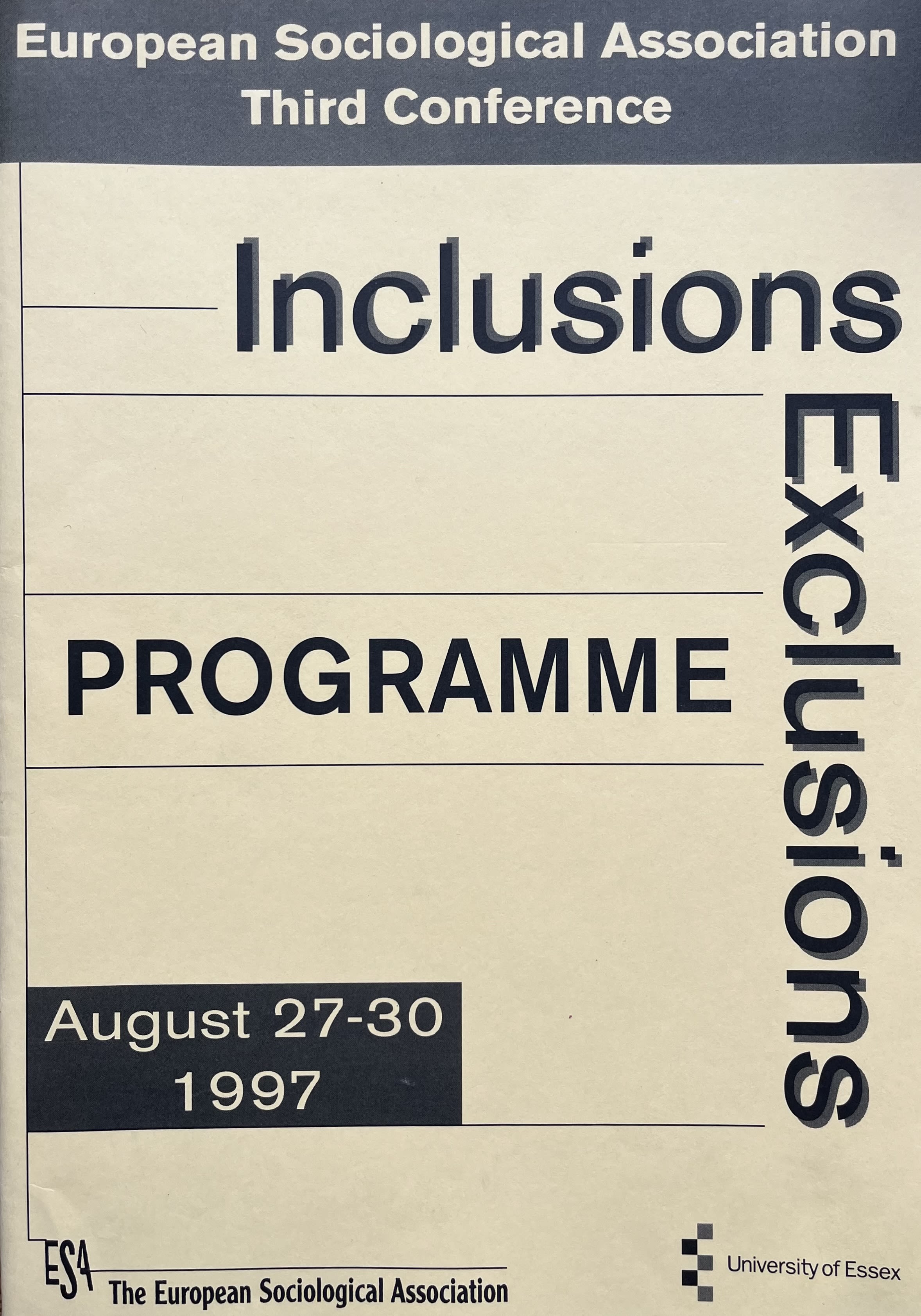 Conference programme front cover