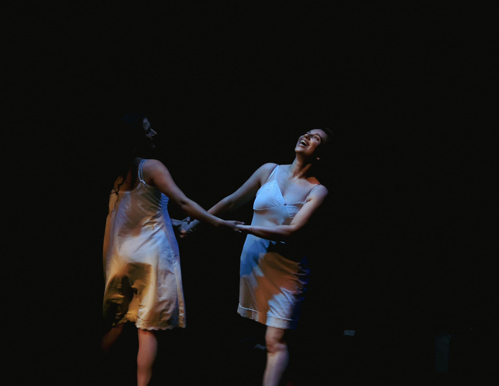 Scene from Paula Vogel's Indecent in London showing two women dancing