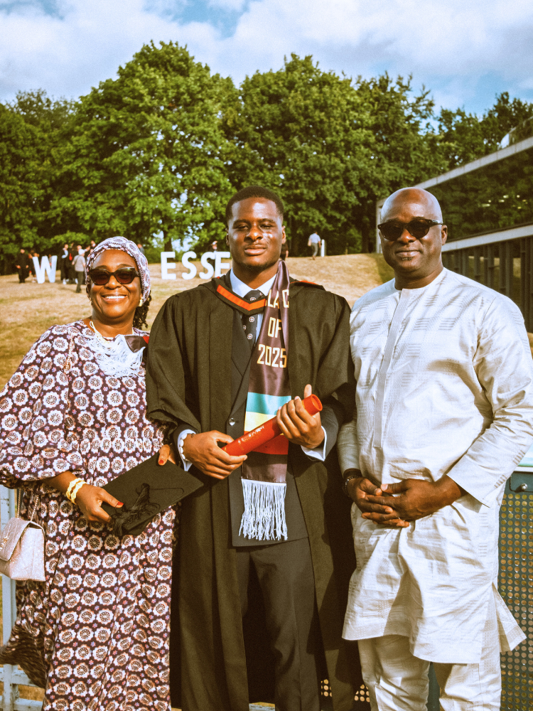 Mamadi Konde with his family at Graduation 2025