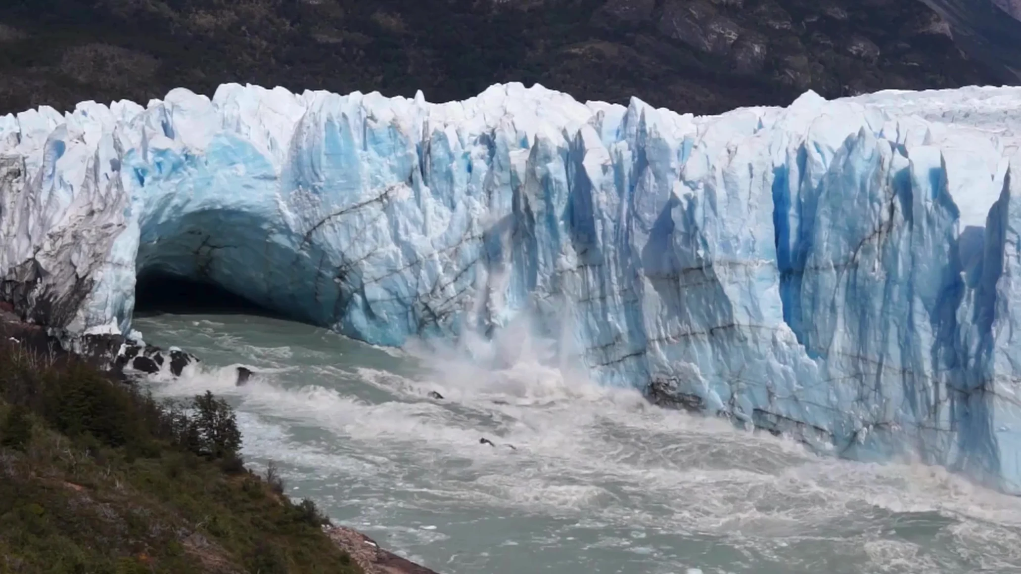 An ice glacier