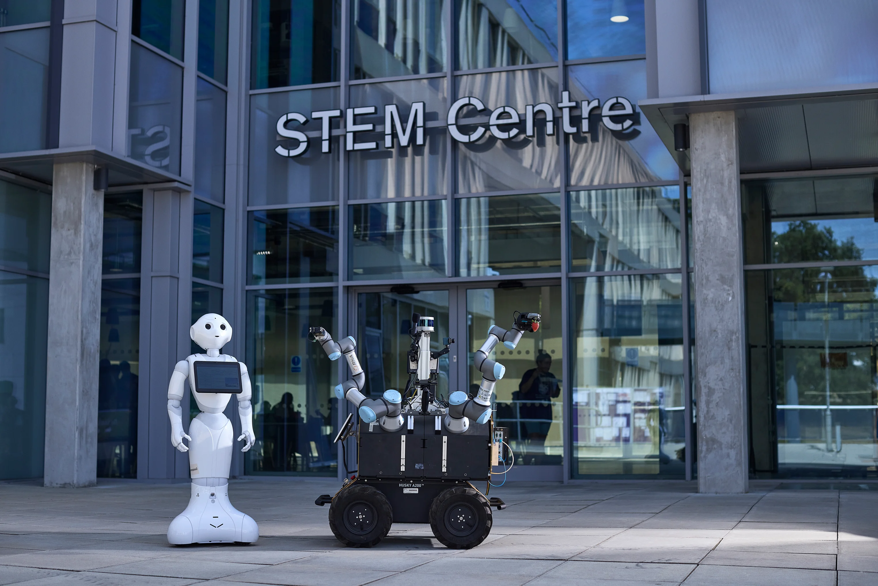 Robots stood on our Colchester Campus