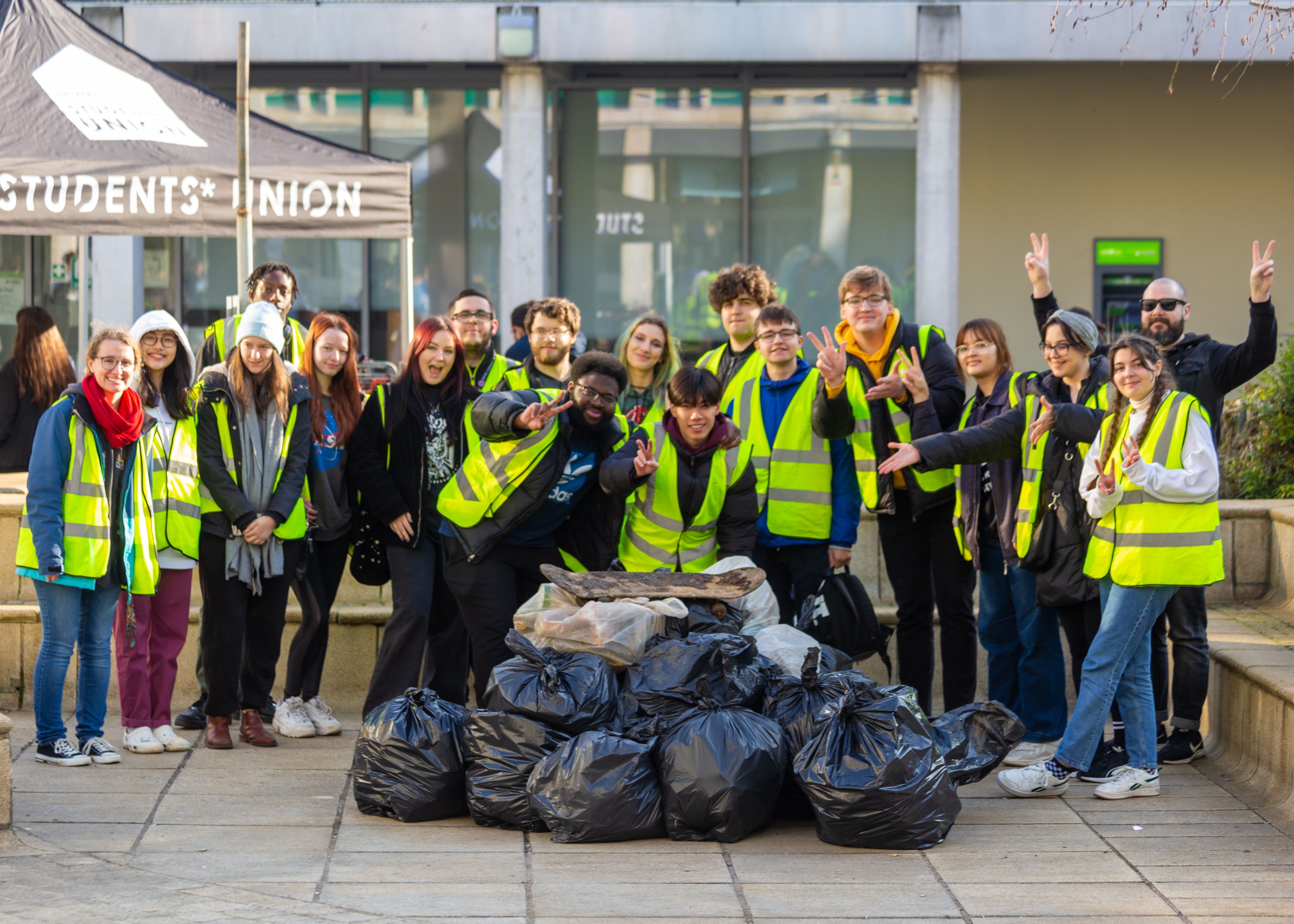 Volunteers collecting clothes