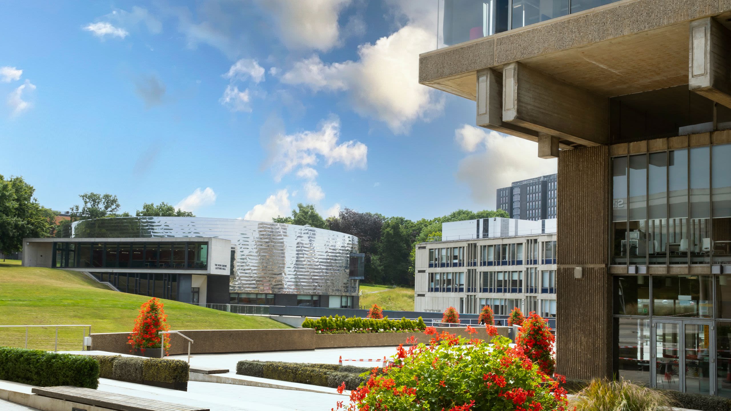 Student talking into a microphone