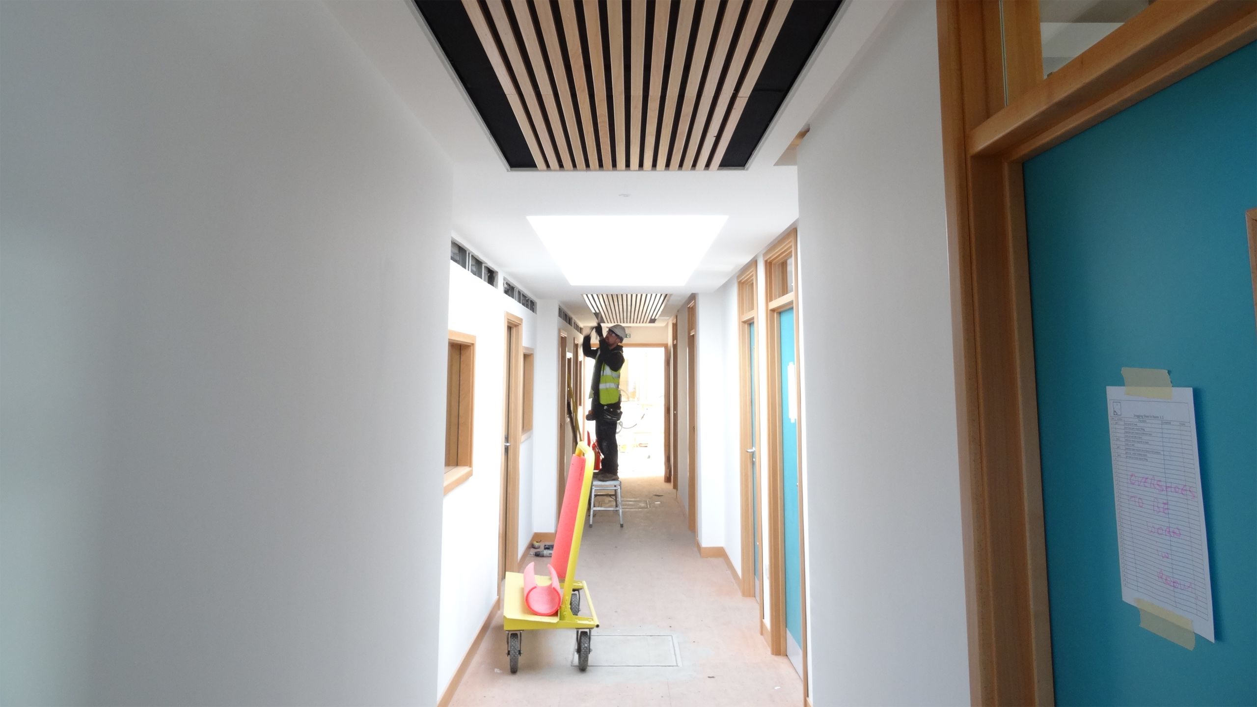 A corridor in EBS nears completion.