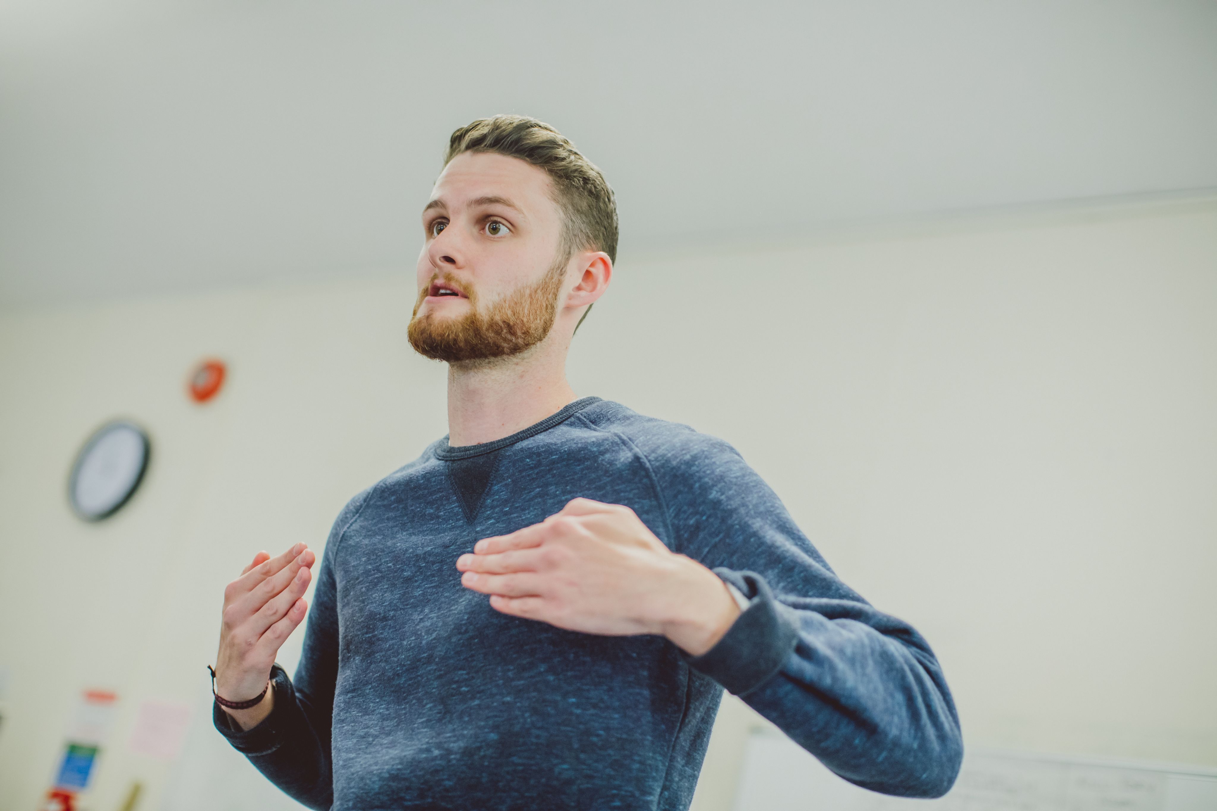 A young male acting student