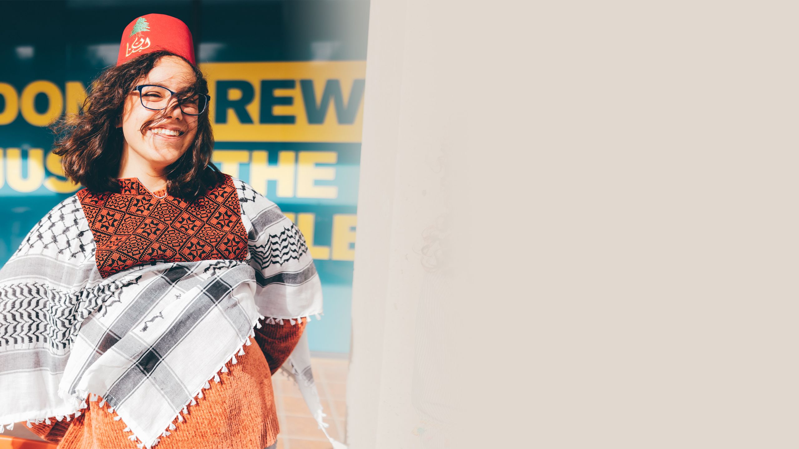 Student in traditional dress during Welcome week