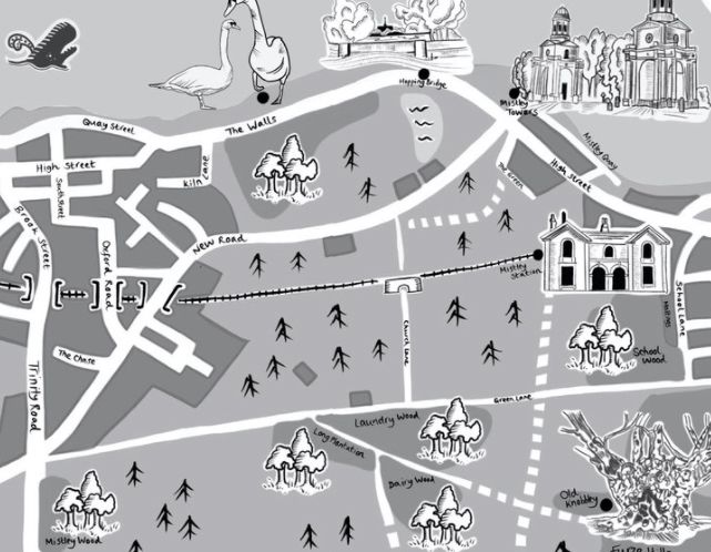 An illustrated map of Manningtree in Essex