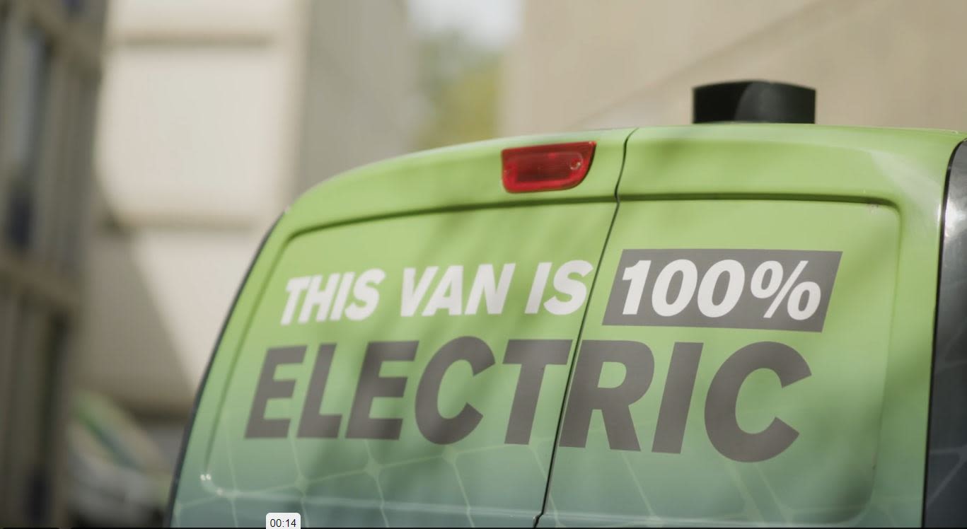 Electric van on our campus